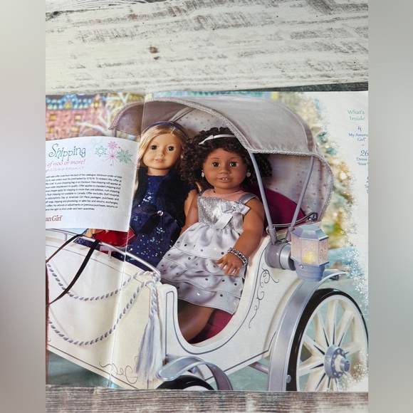 My American Girl Doll SILVER SHIMMER Dress  Complete + AG Holiday Catalogue 2014